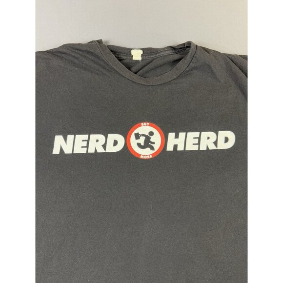 Vintage Y2K Nerd Herd Chuck TV Show Series Comedy Promo Black XL Tee Rare Logo - Picture 3 of 7